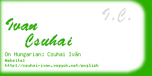 ivan csuhai business card